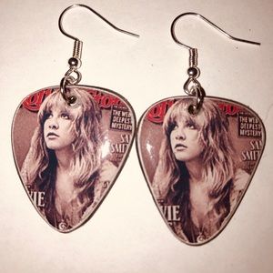 🔥STEVIE NICKS vinyl record guitar pic earrings 🔥